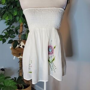 LUV 2 LUV Y2K Cotton/Silk Smocked Tube Top/Skirt L